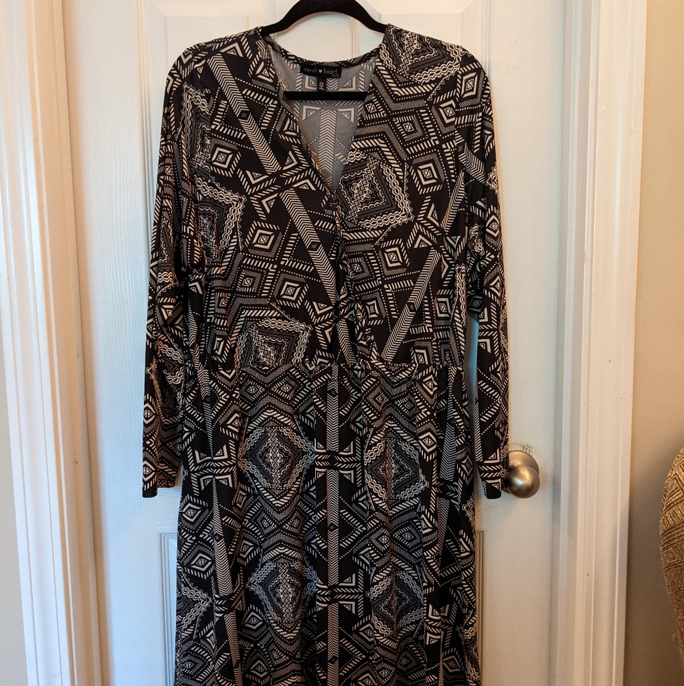 Derek Heart Geometric Print Dress